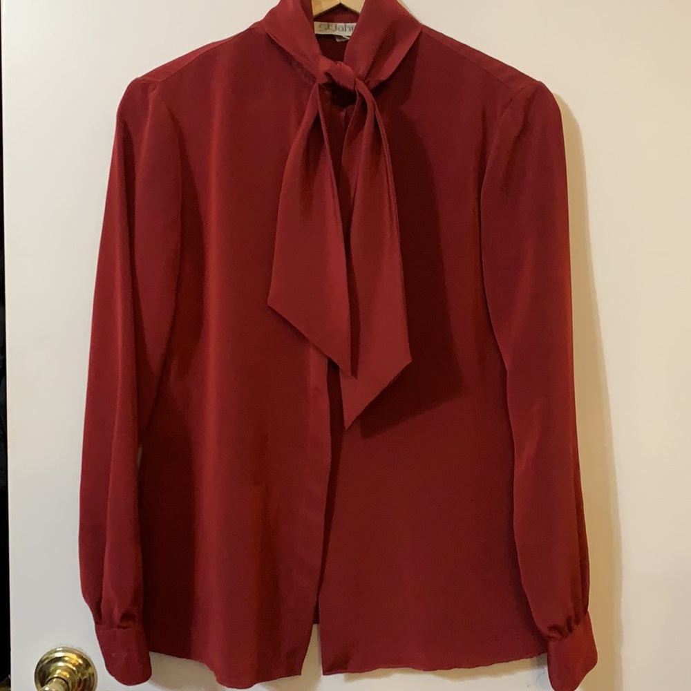 Vintage St John Blouse in Brick Red Size 6